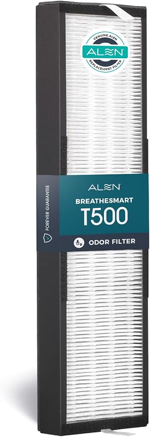 Alen Air Filter TF60-MP-Odor Replacement HEPA Filter for T500 Air Purifier - Captures Allergens, Dust, & Mold + Pet Dander & Odors (1 Filter) | For Odors, Mold, Smoke, Dust, Allergens, Viruses, Dander, Pet Fur. Medical-grade HEPA Filter - FOR T500 AIR ...