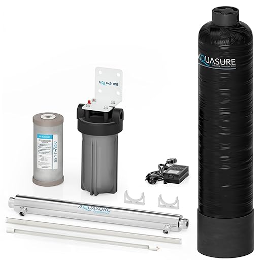 Aquasure Serene Lite Whole House Salt-Free Water Conditioning Descaler System with Triple Purpose Pre-Treatment Filter (650,000 Gallons Salt-Free System with UV)