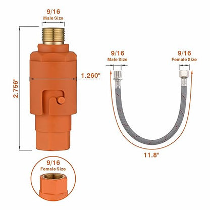 RULIA, Water Filter Pieces, Impurity Filter Attachment, Household Water Pre Filtration with Extension Hose, Reusable Sink Water Filter, 2 Piece, RB2029