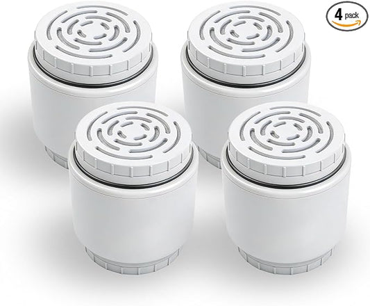 4-Pack Filter Cartridge Compatible with AquaBliss SF400 | White Cartridge Set Compatible with AquaBliss SF400 and SF500 Shower Filter Systems, 4-Pack Refills for Routine Changes