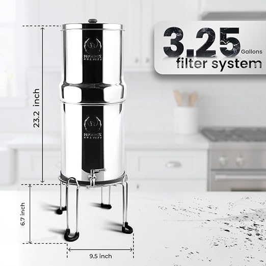 Phoenix Gravity 3.25G Water Filter System with Steel Stand & Carbon Filters