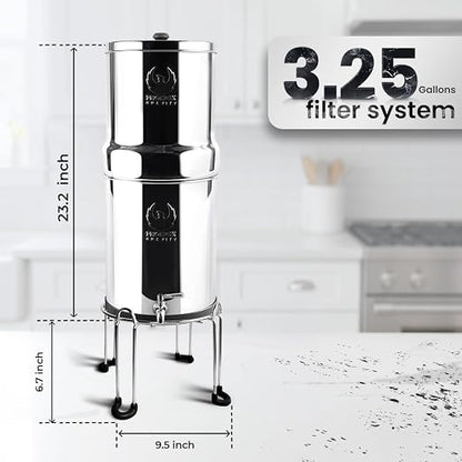 Phoenix Gravity 3.25G Water Filter System with Steel Stand & Carbon Filters