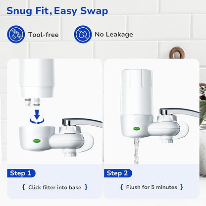 Fil-Fresh 2-Pack Faucet Filter Replacement for Brita® Faucet Water Filter FR-200,FF-100, Brita® 36311 On Tap Faucet Filter System, NSF Certified to Reduce Chlorine, BPA-Free, White