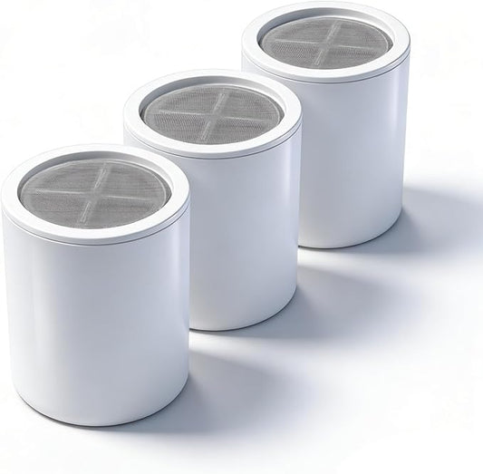 Shower Filter Cartridge Compatible with MyHalos SparkPod, 3 Pack | Softens hard water for skin & hair. Compatible with MyHalos & SparkPod showerheads. High pressure for home & travel use.