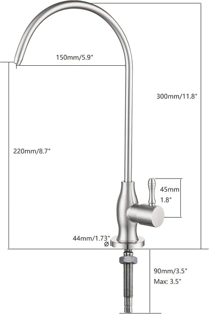 Drinking Water Faucet, for Under Sink Water Filter System Kitchen Bar Sink Drinking Water Faucet, Drinking Water Dispenser Brushed Nickel