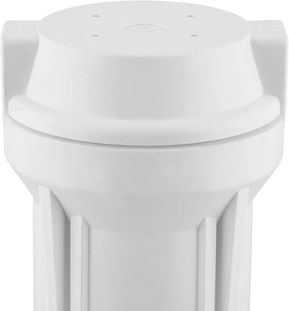 Hydronix HX-HF2-10WHWH38 10 inch Housing with Flat Cap for RO & Filtration Systems, 3/8 inch Ports, White