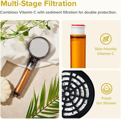 Bluvia Vitamin C Filtered Shower Head with Handheld High Pressure Handheld Shower Head with Filter