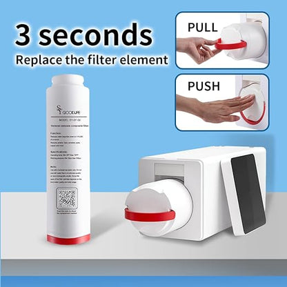 SY GOODLIFE DF-56 Reverse Osmosis System, Tankless,not Require Electricity Reverse Osmosis Water Filter, Under Sink RO System, 2:1 Pure to Drain，0 Power Consumption