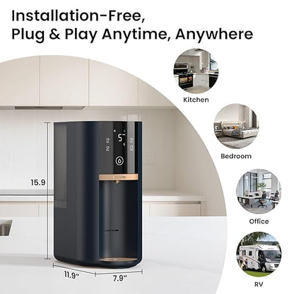 Leysern Reverse Osmosis Water Filter Countertop, No Installation Required, 5-Stage RO Filtration with UV and Remineralization, Water Purifier with TDS Monitor, 360° Swivel Base, NSF/ANSI 372 Certified