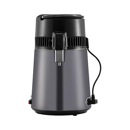 VEVOR Water Distiller, 4L /1.05 Gallon Pure Water Still for Home Countertop, 750W Distilled Water Maker, 304 Stainless Steel Body Distilling Machine with Glass Carafe to Make Clean Water, Gray