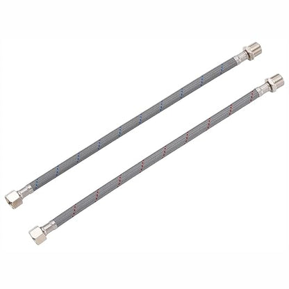 RULIA Faucet Supply Hose Connector, 11.8" Length x 9/16 Female x 9/16 Male Faucet Extension Hose, Nylon Braided Supply Line, 2-Pack, RB2030