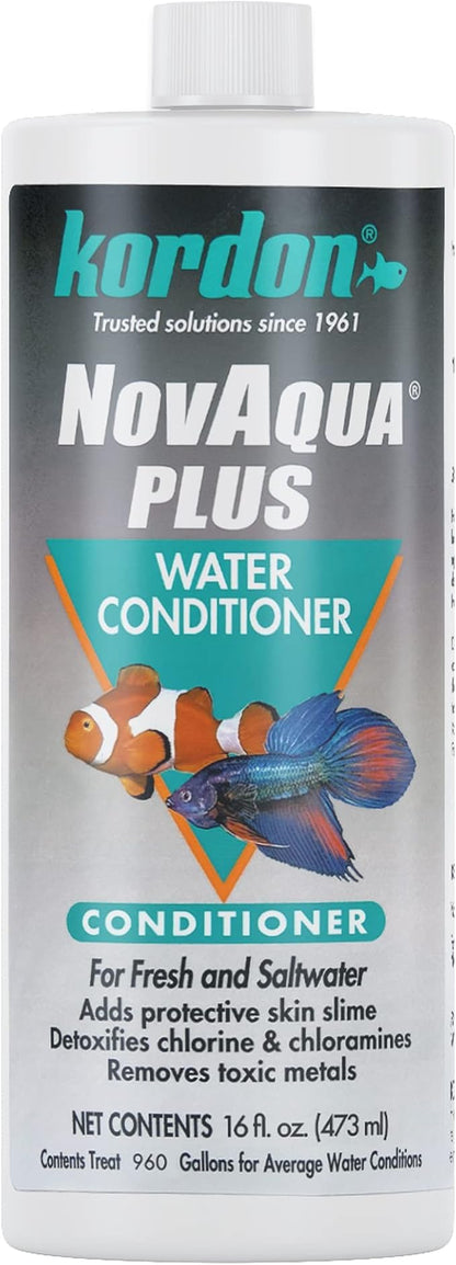 Kordon #33156 Novaqua Plus- Water Conditioner for Aquarium, 16-Ounce, Black