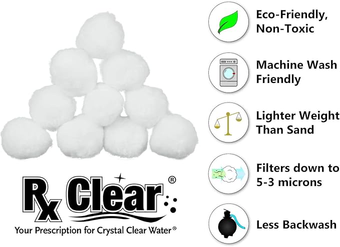 Rx Clear White Luster Filter Media for Swimming Pool Sand Filters | Alternative to Sand and Filter Glass | Specialty Technology Helps Keep Pools Clean | Lasts for Several Seasons | Individual Pack