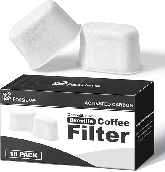 Possiave 18-Pack Water Filters Compatible with Breville BWF100 Machines | Breville Espresso Machine Water Filter Replacement for Barista Express/Pro, Infuser, Dual Boiler, Oracle Series Early
