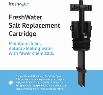 FreshWater Salt System Cartridge - Water Treatment Replacement Cartridge for Spas & Hot Tubs - Easy Maintenance - Supports Natural-Feeling Water to Help Prevent Dry Eyes & Itchy Skin (2 Pack)