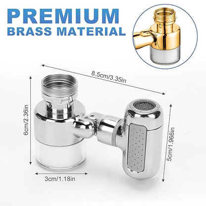 Sink Water Filter Faucet, 360 ° Rotating Kitchen Faucet Water Purifier, Bathroom Faucet Filter Removes Chlorine Fluoride Heavy Metals Hard Water for Home, Kitchen & Bathroom