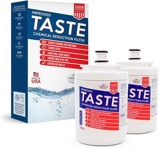 Clear Choice Taste Filter Replacement for Maytag UKF7003 FILTER7 Filter Compatible with EFF-6014A HDX-FMM-1 FMM-1 MYRF-100 Refrigerator Water Filter, NSF/ANSI 42, Box of 2, Made in the USA