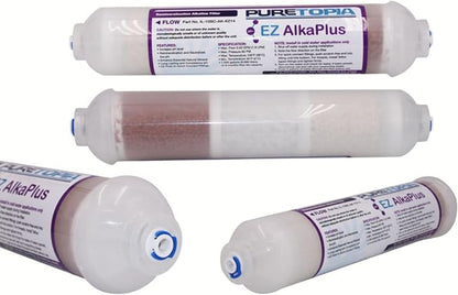 PureT Alkaline Remineralization RO Filter, 2"x10", 1/4" EZ Connect | NSF certified, raises pH, adds calcium & magnesium - RO system mineral enrichment - Homeowners upgrading RO water