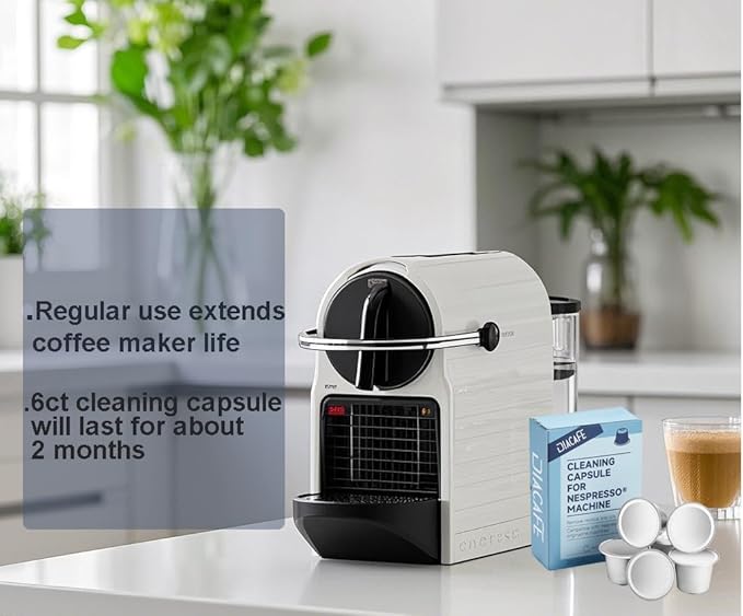 Cleaning Capsule Compatible with Nespresso Machine, 6ct Cleaning Pods for Nespresso Originaline coffee machine, Descaling solution