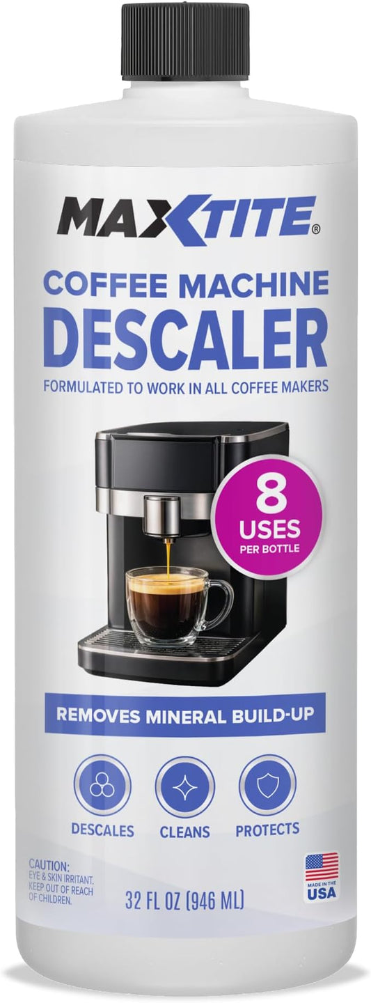 MAXTITE Coffee Descaler (32 fl oz) - Removes Limescale & Buildup from Espresso, Drip, Pod & Single-Serve Machines | Improves Performance & Brew Quality