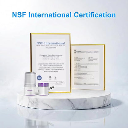 Vortopt Faucet Water Filter,360° Rotary Kitchen Faucet Filter with Carbon Block Filter,350 Gallon NSF Certified Agua Purifier,can Reduce 99% Chlorine,Improve Taste, Drinking Water Filter,T10-Purple.