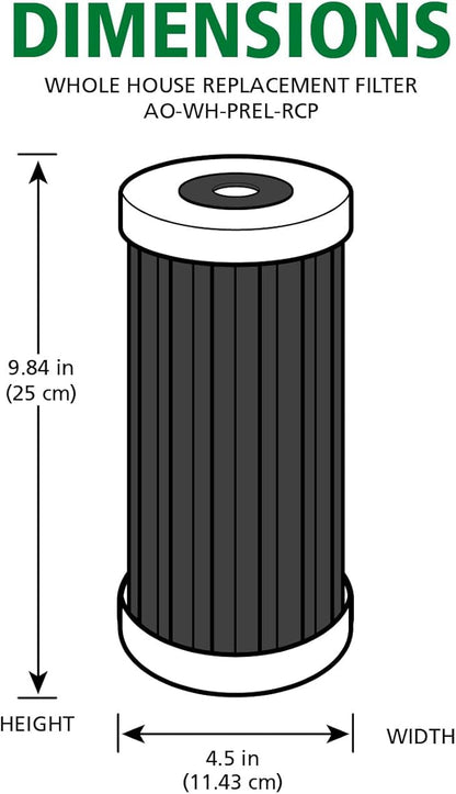 AO Smith 4.5"x10" 5 Micron Carbon Sediment Water Filter Replacement Cartridge - For Whole House Filtration Systems - AO-WH-PREL-RCP