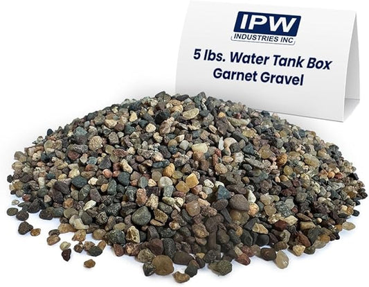 IPW Industries Inc - Water Softener Gravel - Garnet Filter Bed Media for Filter Tanks, Water Conditioners, Water Softeners and Backwashing (5 lbs)