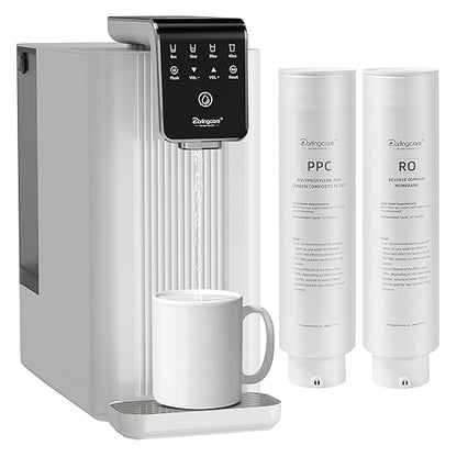 Reverse Osmosis Water Filter Countertop : 6-Stage Reverse Osmosis System with UV TDS Monitor 3:1 Pure to Drain Darlingcare Water Purifier for Kitchen Office Home (Ivory White)