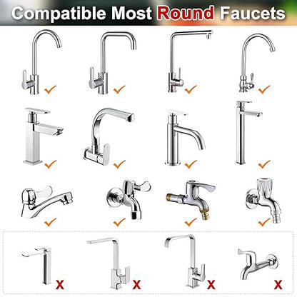 8 Pcs Sink Water Filter Faucet Set, 360 ° Rotating Bathroom Sink Filter, Kitchen Sink Faucet Water Filter Removes Chlorine Fluoride Hard Water Faucet Extender for Home Kitchen & Bathroom