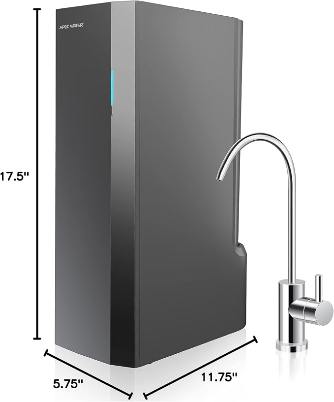 APEC WATER Tankless RO Water Filter System ROTL-AIO - Four-in-One Premium Reverse Osmosis Water Filtration, 2:1 Pure to Drain, Filters Fluoride, Heavy Metals, 1K+ Impurities, Easy DIY Install & Care