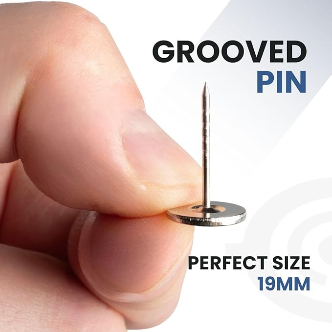 19MM Flathead GROOVED Pins for Retail Security Tags EAS Loss Prevention – 1000 Count – Checkpoint Security Compatible for Theft Prevention – for Apparel, Accessories, Others by BullsEye Protection