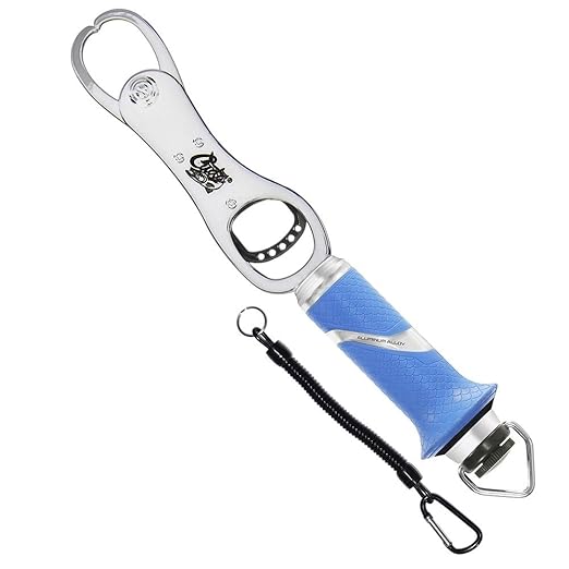 CUDA 11.5" Grip & Scale | Durable For Saltwater and Freshwater Use Up to 50 LBS Fish Scales with Non-Slip Scale Pattern Grip & Stainless Steel Jaws | Lanyard Included