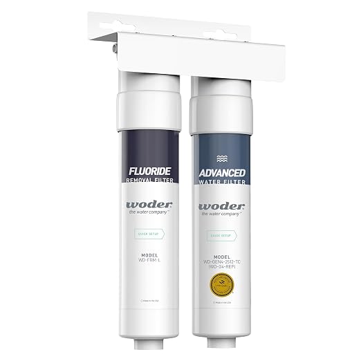 Dual Stage Inline Water Filter, Up to 95% Fluoride Removal, John Guest Fittings, Removes PFAS, Lead & Chlorine, Keeps Essential Minerals, WQA Certified, US Made