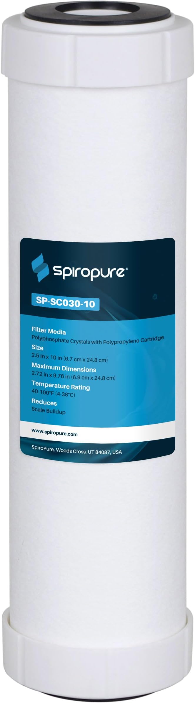 SpiroPure 10x2.5 Hard Water Filter Salt Free Softener Descale Polyphosphate