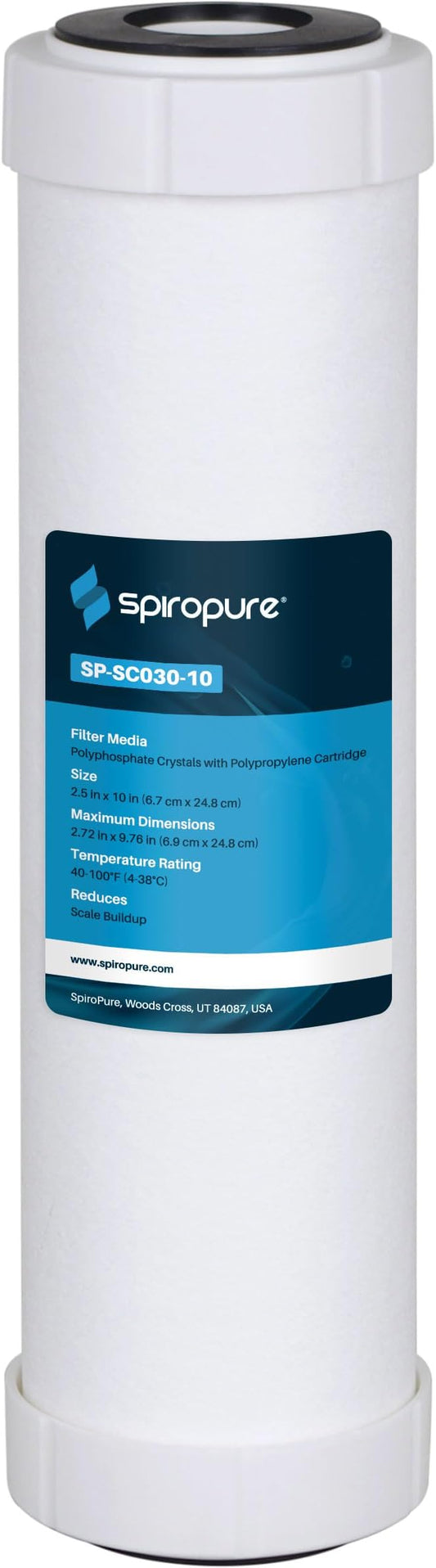 SpiroPure 10x2.5 Hard Water Filter Salt Free Softener Descale Polyphosphate