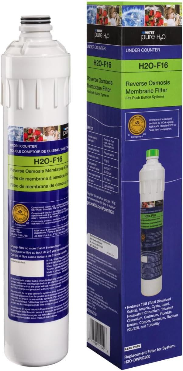 Watts Pure H2O Replacement Membrane Filter For Under Sink