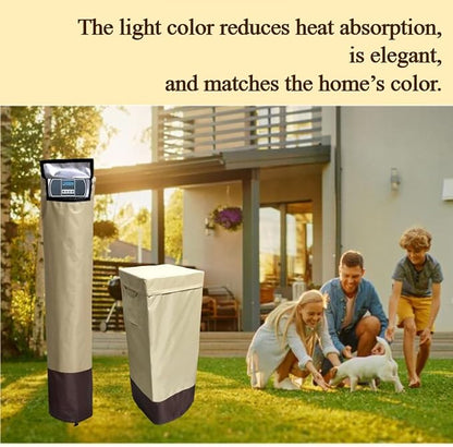 Water Softener Covers for Outside Units,16''D×44'',H,14''D×64''H Double Layer Water Softener Cover Outdoor,All-Weather Protection,Waterproof Cover for Water Softener Outside,Beige&Tan