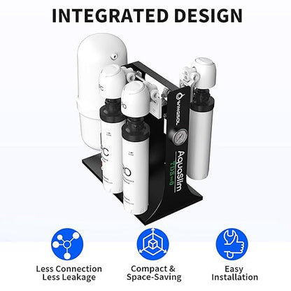 WINGSOL Integrated Reverse Osmosis Water Filter, NSF/ANSI 42&53&58, 8-Stage Under Sink RO Filtration System for 0 TDS Pure Water, Easy Installation Compact Size, No Electricity Needed