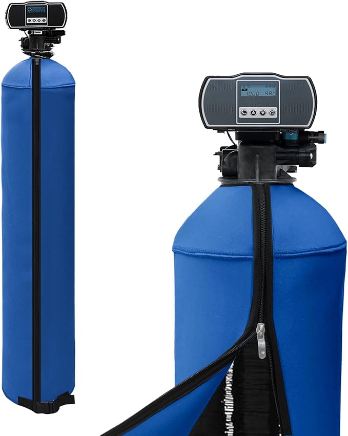 10x54 Inch Water Softener Tank Jacket - Insulated 3.5mm Neoprene Slip Sleeve to Prevent Sweating, Heavy-Duty Outdoor Water Softener Cover,Blue