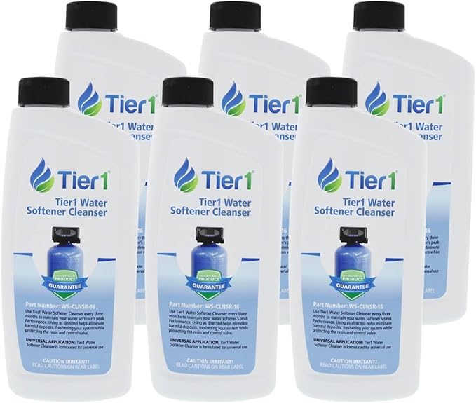 Tier1 Water Softener Cleanser 16 oz – 6 Pack | Universal Resin Cleaner for Most Water Softeners | Reduce Mineral Buildup & Odor | Direct-Pour Formula for Brine Wells | Maintain Peak System Performance