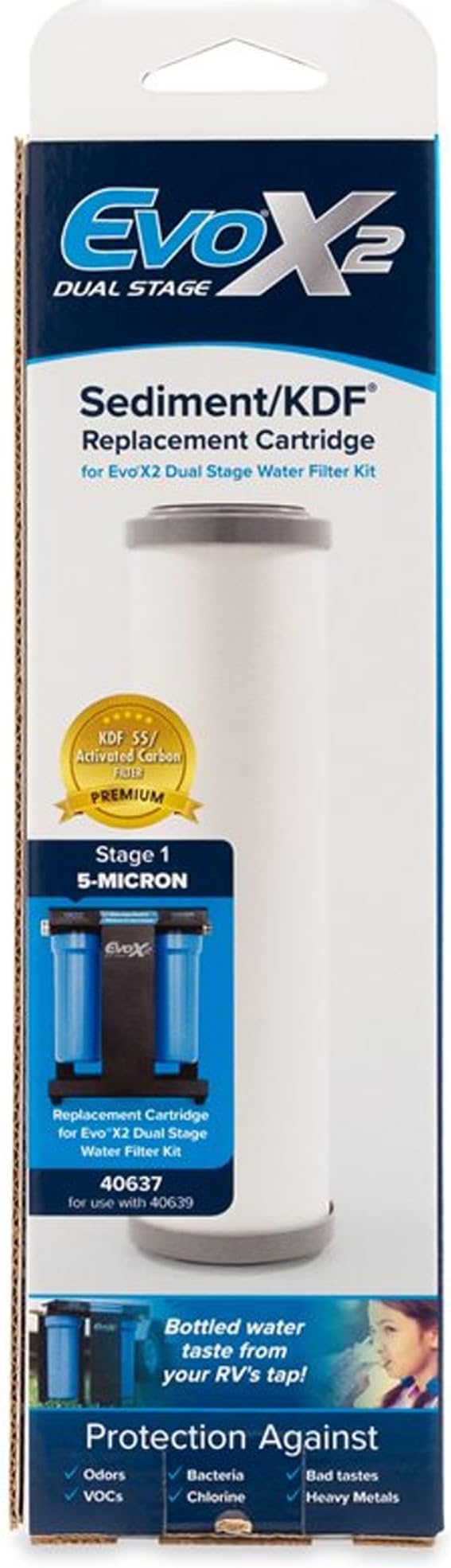 Camco TastePURE 5-Micron Replacement Significantly Reduces Sediment, Taste, Odor and Chlorine | Prolongs Your Carbon Block Filter (40637) (Pack of 4)