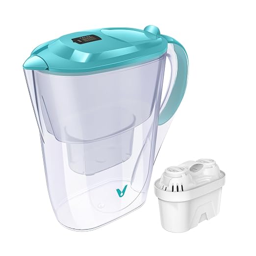 VIOMI Inno 13-Cup Water Filter Pitcher with Filter Lifespan Indicator, 4-Stage Filtration, NSF 42 Certified, Removes Chlorine Taste & Odor, Heavy Metals, Fit-in Refrigerator, 2-Month Filter Lifespan