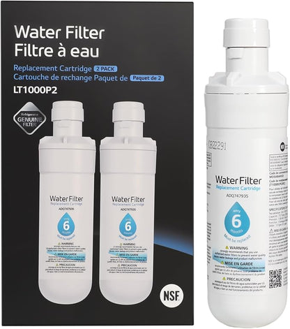2PCS Water Filter Compatible with LG Water Filter LT1000P, ADQ747935, ADQ74793501, ADQ74793504, ADQ74793502, MDJ64844601, LMXS28626S, LFXS26973S, LFXS28596S
