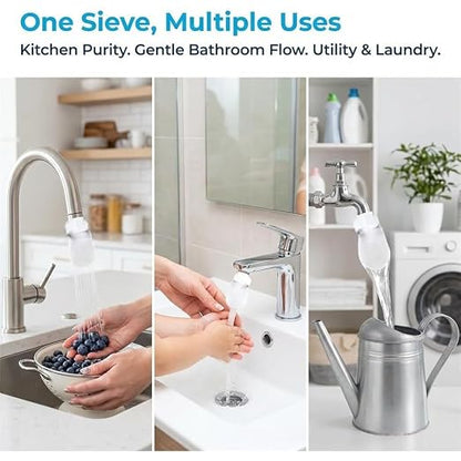 100pc*1000 Mesh Universal Faucet Filter Bag, Water Filter for Sink Faucet, Food Grade Non-Woven Replaceable Sleeve to Remove Limescale Sand Rust for Kitchen Bathroom