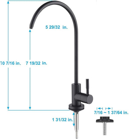 Apaix Drinking Water Faucet Brushed Stainless Steel, Kitchen Water Purifier Faucet for Non-Air Gap Reverse Osmosis Water Filtration System