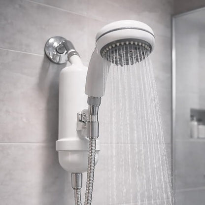WaterChef Premium Shower Filter System SF-7C-ECO – 1.8 GPM Water-Saving (White) – Deluxe Adjustable Wand, Advanced Filtration, NSF/ANSI Certified, 10,000 Gal