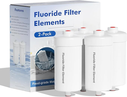 Purewell FL-2 5-Stage Fluoride Purification Elements, Replacement for Berlkey® PF-2® Fluoride Filters, Berlkey® and Purewell Gravity Filtration System,Natural filter material (White, 4 Pack, K Series)