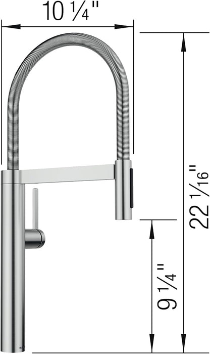 Blanco 527472 Culina II Pull-Down Semi-Pro Kitchen Faucet - 1.5 GPM - PVD Steel