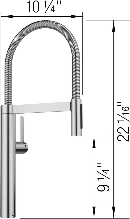 Blanco 527472 Culina II Pull-Down Semi-Pro Kitchen Faucet - 1.5 GPM - PVD Steel