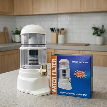 Nispira Super Mineral Countertop Gravity Water Filter System 12L 3-Gallon Household Economical Drinking Pot Water Dispenser